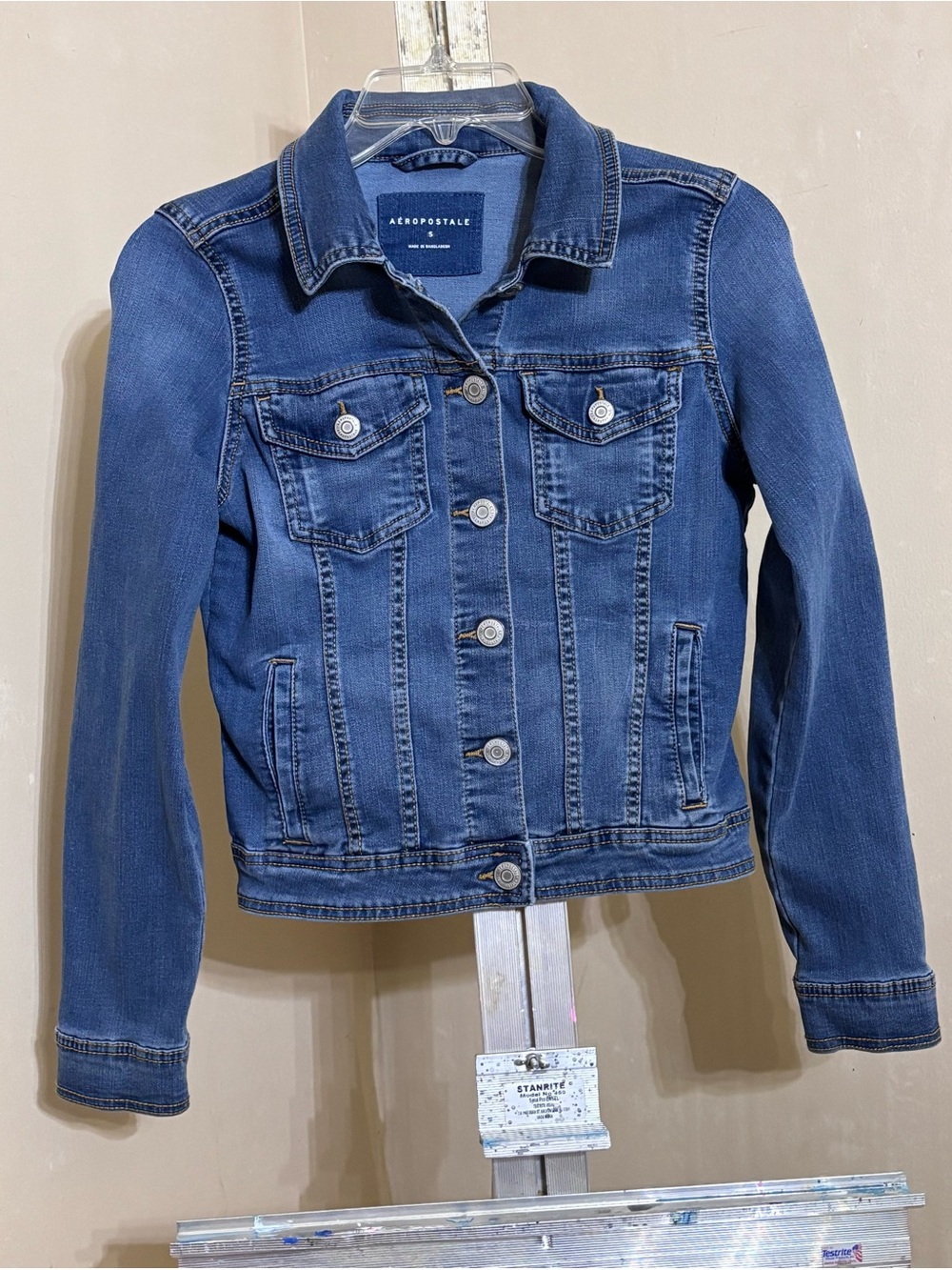 Aeropostale Women's Classic Denim Trucker Jacket - Medium Wash - Size S